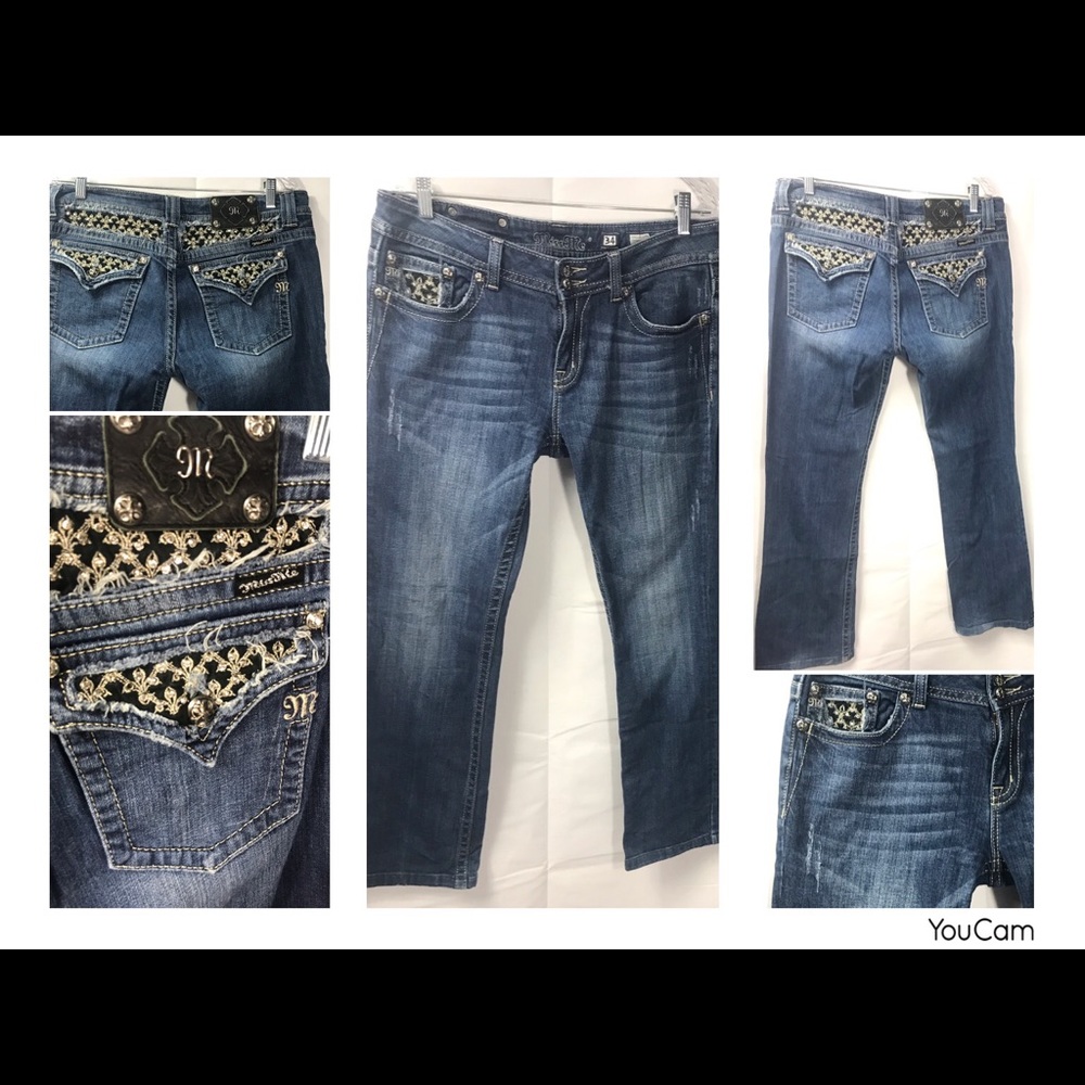 Miss Me Jeans size 34 dark wash embellishments